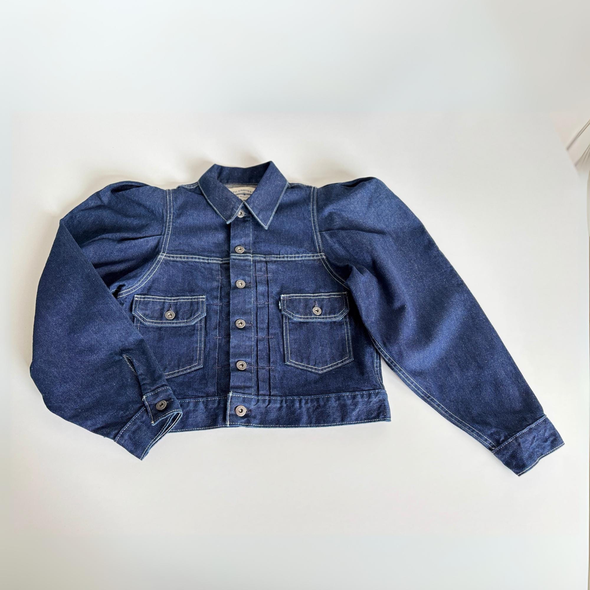 Levi's Made & Crafted Denim Jacket, Puff Sleeve Cropped Trucker