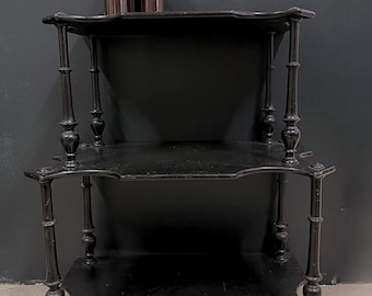 Vintage Black Étagère – Three Tier Shelf – Antique Style Display Shelf