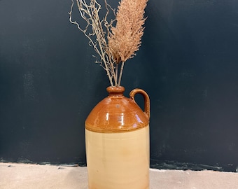 Large Vintage Clay Jar - Rustic Stoneware Pottery, Farmhouse Decor
