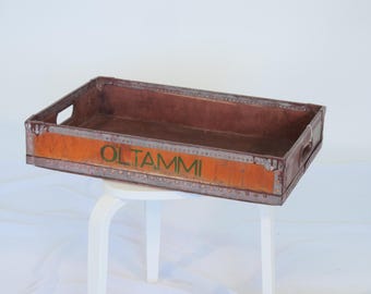 Antique Finnish Wooden Crate – O.L. TAMMI Co-operative Beverage Box ca 1920s | Rustic Nordic Decor & Storage