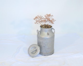 Vintage Finnish Aluminum Milk Churn: Aulanko Farmhouse Rustic Decor