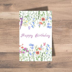 Cartão de aniversário floral