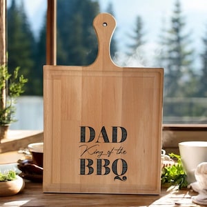 BBQ Cutting Board, Engraved Board, Grill Gift, Father&#39;s Day Gift, BBQ Master Gift, Oak Cutting Board, Kitchen Gift, Housewarming Gifts