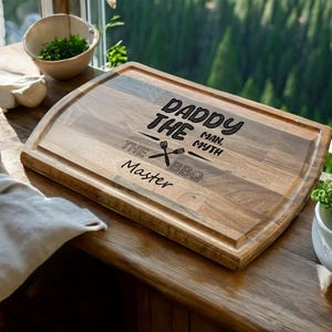 BBQ Cutting Board, Oak Cutting Board, BBQ Gift, Kitchen Decor, Fathers Day Gift, BBQ Master Gift, Kitchen Utensil, Kitchen Gift
