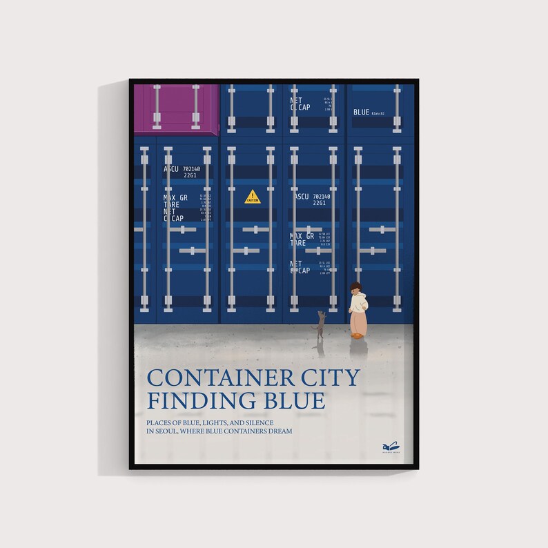 Container Storage Posters Container City Finding Blue: A Minimalist Printable Poster of Blue ...