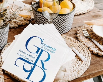 Personalized Graduation Napkins - Class of 2025 - Paper Cocktail Napkins