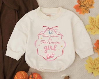 Dank de hemel voor dit kostbare meisje! Rompertje met bubbelmotief – Babyoutfit, geïnspireerd babycadeau met een gelovige boodschap, schattige peuterkleding, idee voor een geboorteaankondiging