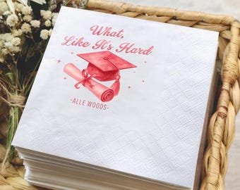 Personalized Graduation Party Napkins, Class of 2025, Custom Printed
