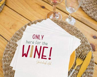 Personalized Book Club Paper Napkins, Customizable Party Decor