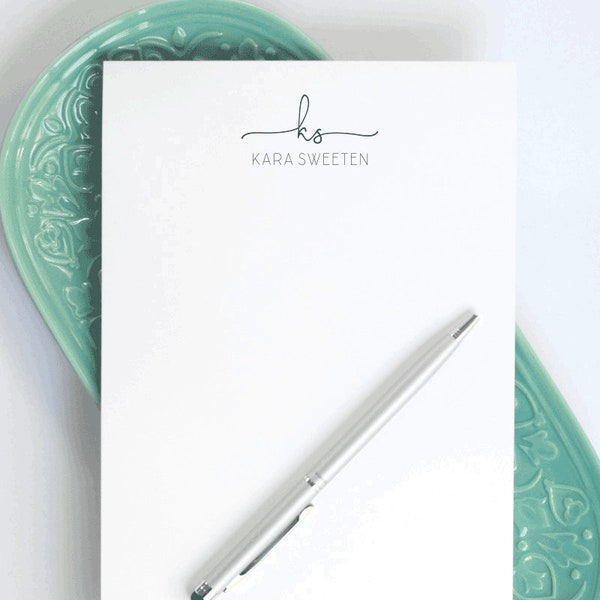 Personalized Large Notepad / Notepad with Modern Design / Custom Personal Half-Sheet Note Pad / Personalized Jotter Pad for Her