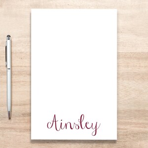 Personalized Notepad: Custom Name in Curvy Script Font, A9 Half-Letter Size