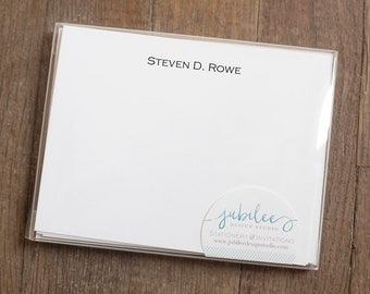 Personalized Notecard Set / Professional Simple Stationery for Business / Christmas Stocking Stuffer for Men / Personal Note Cards for Him