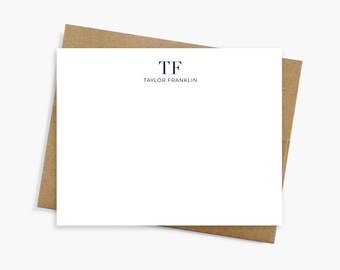 Professional Personalized Stationery Cards / Personalized Stationary with Centered Name and Initials