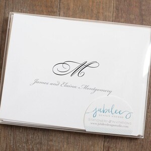 Personalized Folded Stationery With Couple's Monogram / Set of Wedding ...