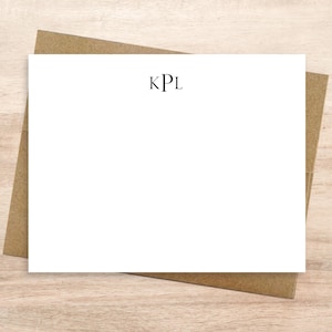 Monogrammed Note Cards / Personalized Stationary with Traditional Monogram / Set of  Notecards / Social Stationary / Personalized Notecard