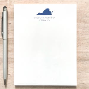 Personalized Coordinates Notepad: Custom City & State