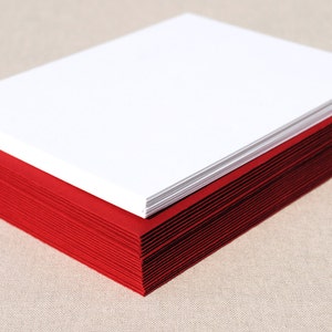Blank Card Set with Red Envelopes - Set of 20 Flat A2 Size Cards