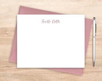 Personalized Notecard Set: Handwritten Script Stationery Gift