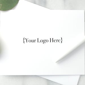 Personalized Folded Stationery with Logo / Folded Notecards with Business Logo / Notecards for Professional Use / Small Business Notecards image 1