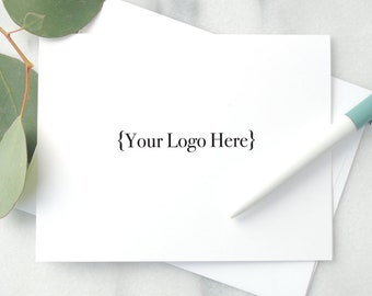 Personalized Folded Stationery with Logo / Folded Notecards with Business Logo / Notecards for Professional Use / Small Business Notecards