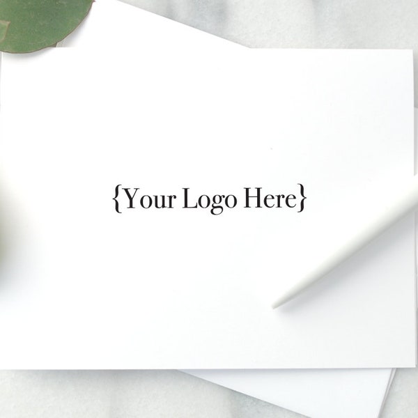 Personalized Folded Stationery with Logo / Folded Notecards with Business Logo / Notecards for Professional Use / Small Business Notecards