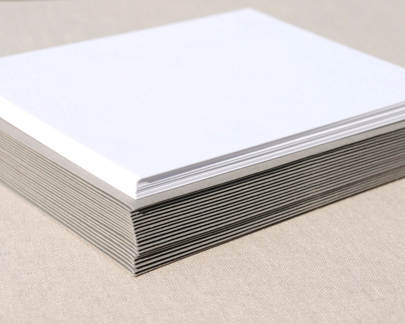 Blank Stationery Set with Grey Envelopes Set of 20 Flat A2 Size Cards image 1