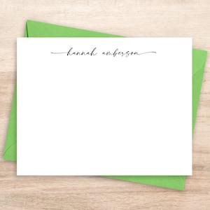 Personalized Script Notecard Set: Custom Stationery with Envelopes