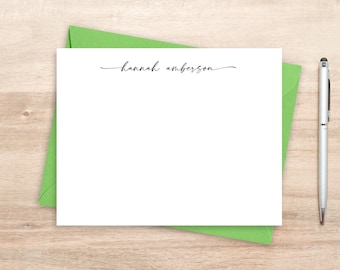Personalized Script Notecard Set: Custom Stationery with Envelopes