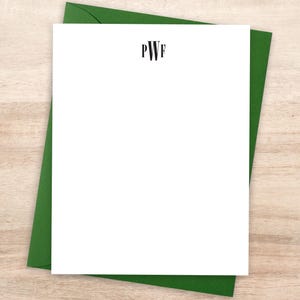 Personalized Notecard Set with Modern Monogram / Simple Personalized Stationary Cards with Monogram / Monogrammed Stationery Notecard Set