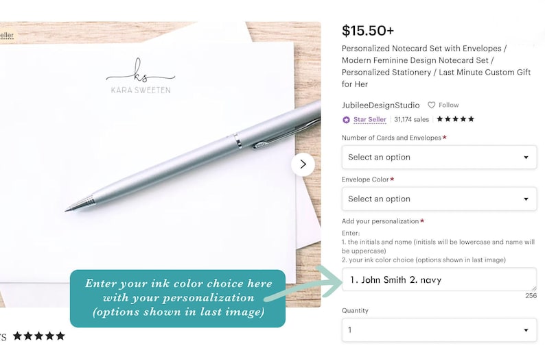 Personalized Stationery Paper Set: Custom Letterhead with Envelopes Bild 7