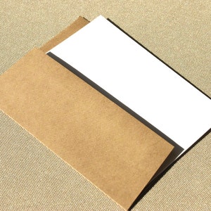 Blank Stationery Set with Brown Bag Kraft Envelopes Set of 20 Flat A2 Size Cards image 2
