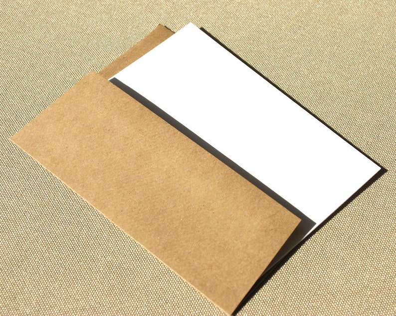 Blank Stationery Set with Brown Bag Kraft Envelopes Set of 20 Flat A2 Size Cards image 2