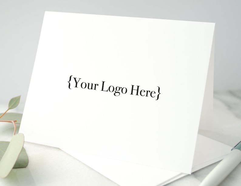 Personalized Folded Stationery with Logo / Folded Notecards with Business Logo / Notecards for Professional Use / Small Business Notecards image 2