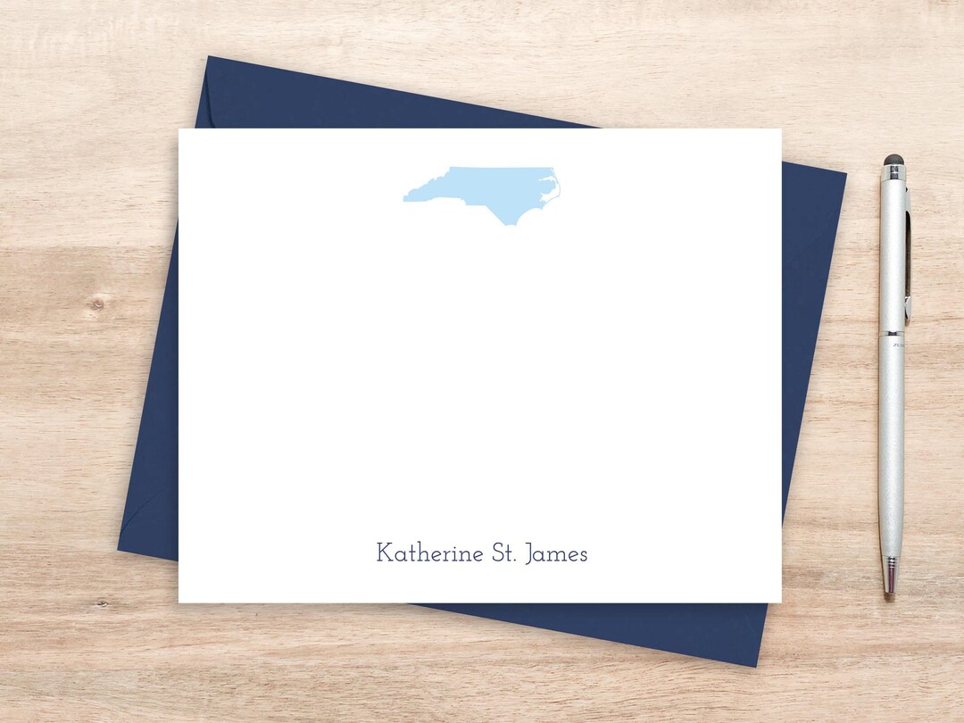 State Note Cards Custom State Silhouette Stationery: Personalized Note Card Set - Etsy