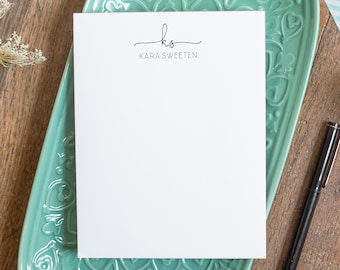 Personalized Notepad: Modern Design with Initials and Name, Custom Jotter Pad