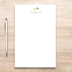 Personalized Lemon Notepad: Custom Half-Sheet Stationery