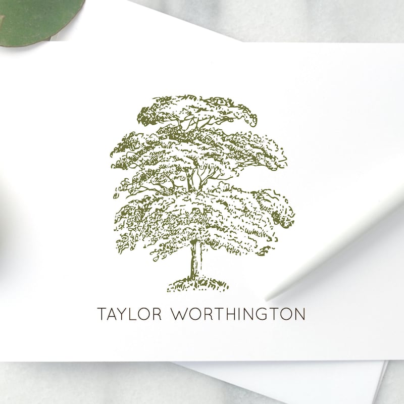 Stationary With Oak Tree - Etsy