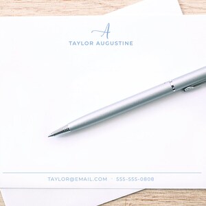 Professional Personalized Stationery Cards with Name, Initial and Address / Personalized Stationary with Modern Font / Custom Notecards image 3