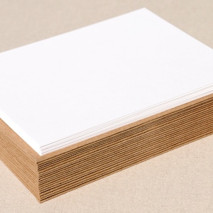 Blank Stationery Set with Brown Bag Kraft Envelopes Set of 20 Flat A2 Size Cards image 1