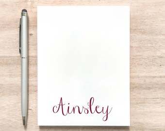 Personalized Feminine Name Notepad / Small Notepad for a Woman / Personal Memo Pad / Custom Notepad
