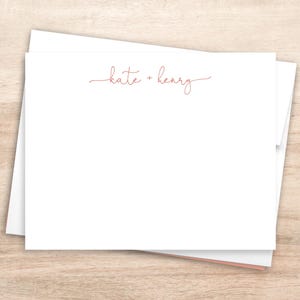 Personalized Wedding Thank You Notecards: Script Font Stationery Set - Etsy