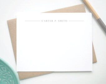 Professional Personalized Stationery Cards / Personalized Stationary with Centered Name / Set of 12 Custom Notecards / Personalized Notecard