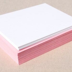 Blank Stationery Set with Light Pink Envelopes - Set of 20 Flat A2 Size Cards