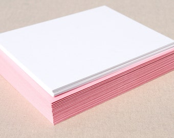 Blank Stationery Set with Light Pink Envelopes - Set of 20 Flat A2 Size Cards