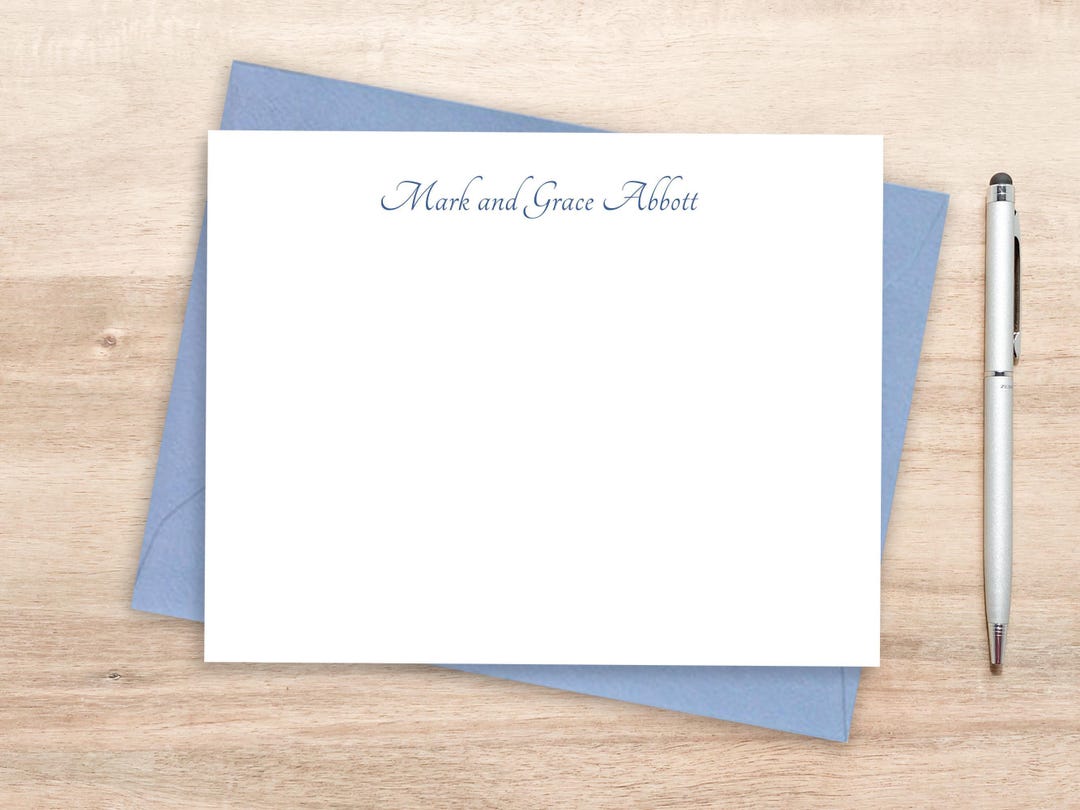 Courtesy Note Card Personalized Notecard Set: Elegant Stationery, Couples Gift - Etsy