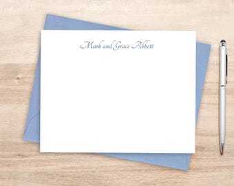 Personalized Notecard Set: Elegant Stationery, Couples Gift