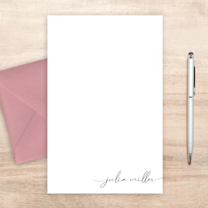 Custom Brush Script Name Stationery Set with Envelopes for Women