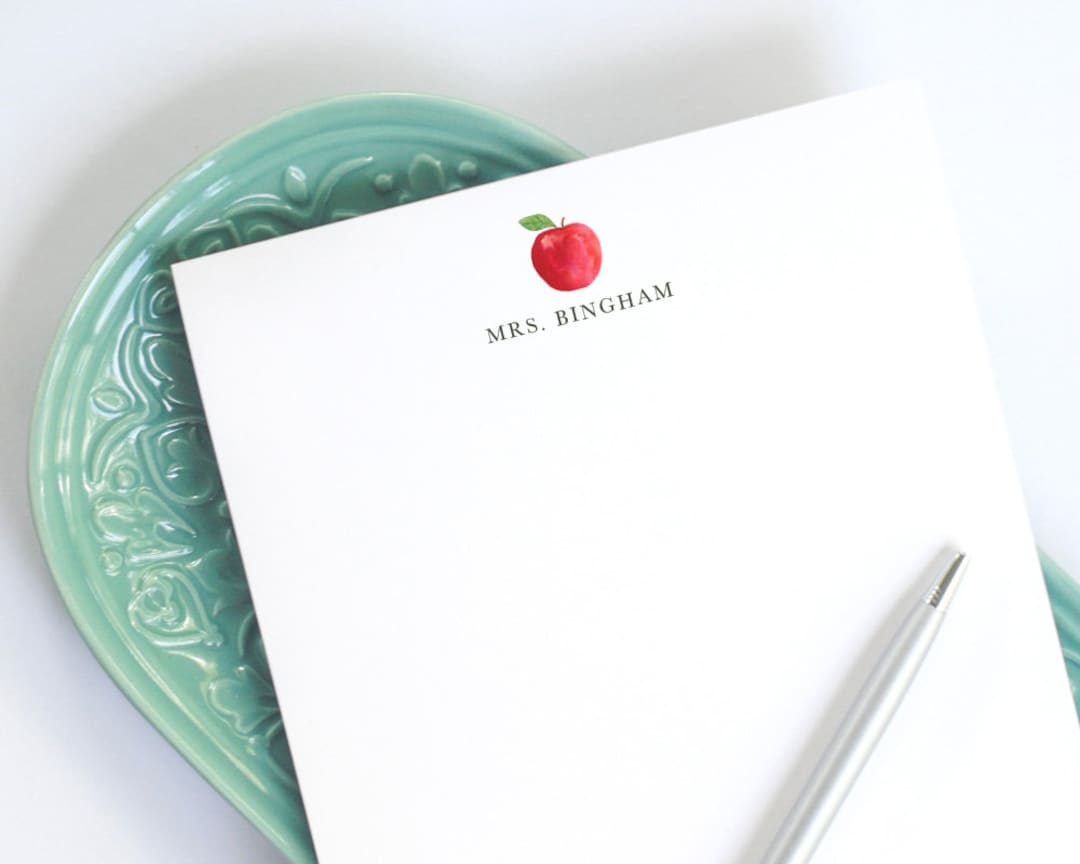 Personalized Large Notepad / Notepad With Apple Design / Custom ...