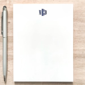 Personalized Monogram Notepad: Modern Initials, Small Stationery