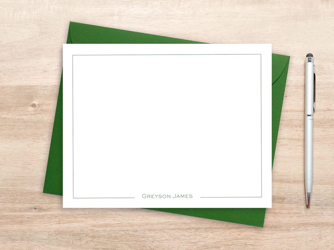 Custom Stationery Note Cards With Border / Personalized Stationary With ...